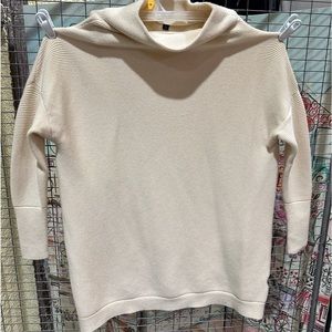 Light cream Thick Mock Turtleneck Knit Sweater Long Sleeve Loose XS